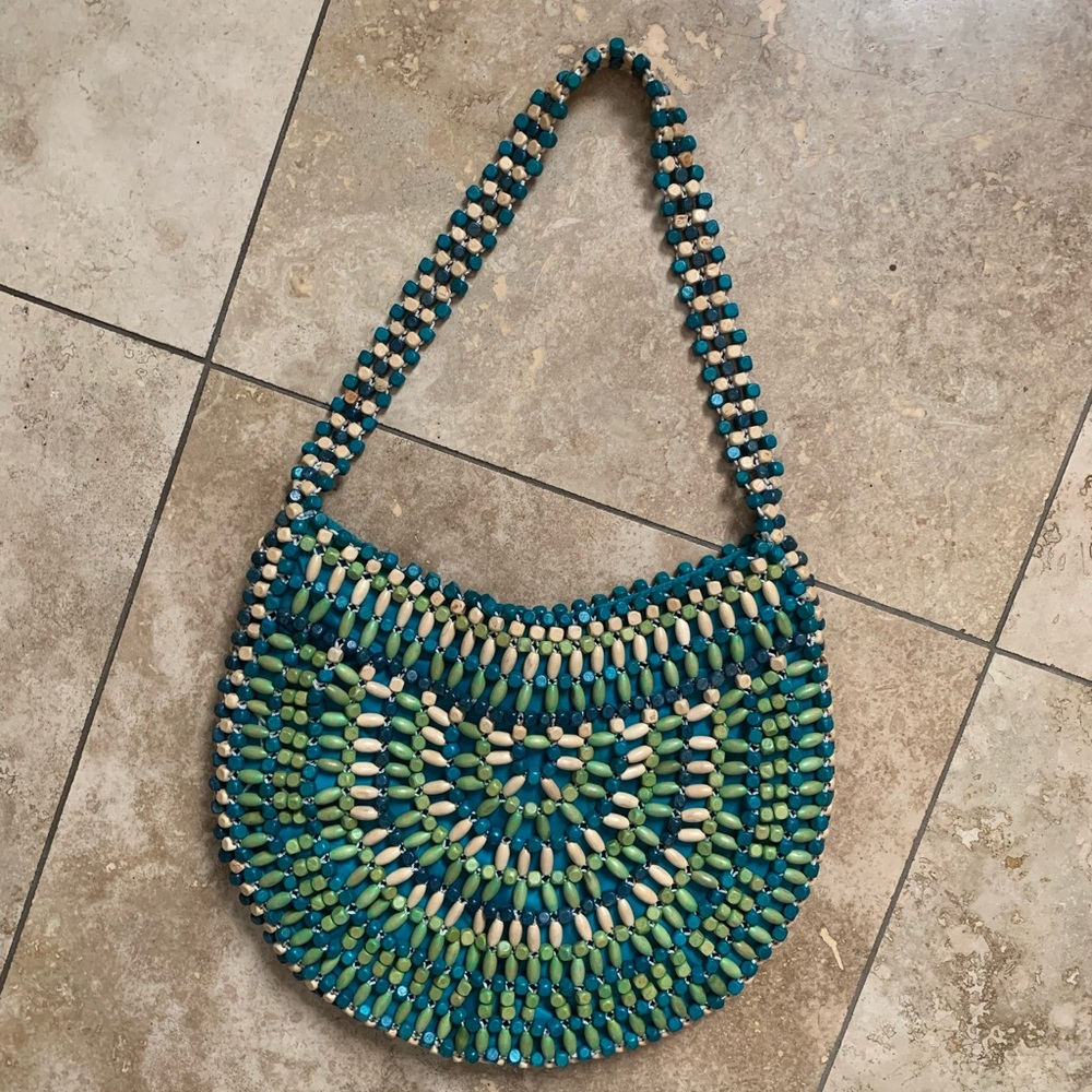 THE SAK Montara Hobo, Multi Wood Bead turquoise